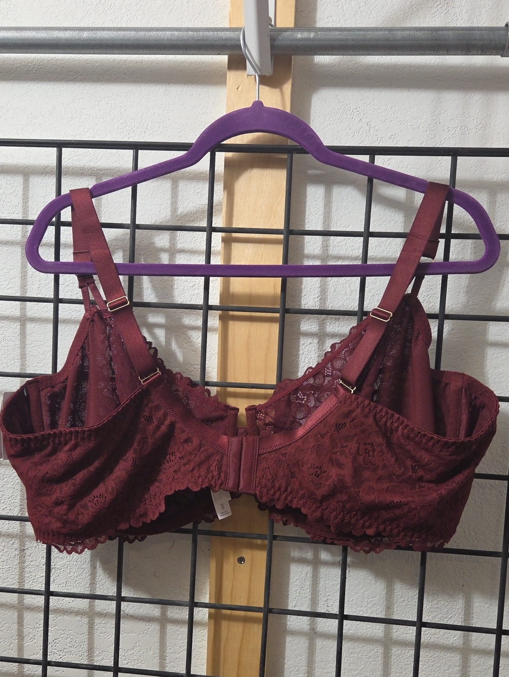 **Auden Lace Underwire Bra - Burgundy Wine - Picture 4 of 4